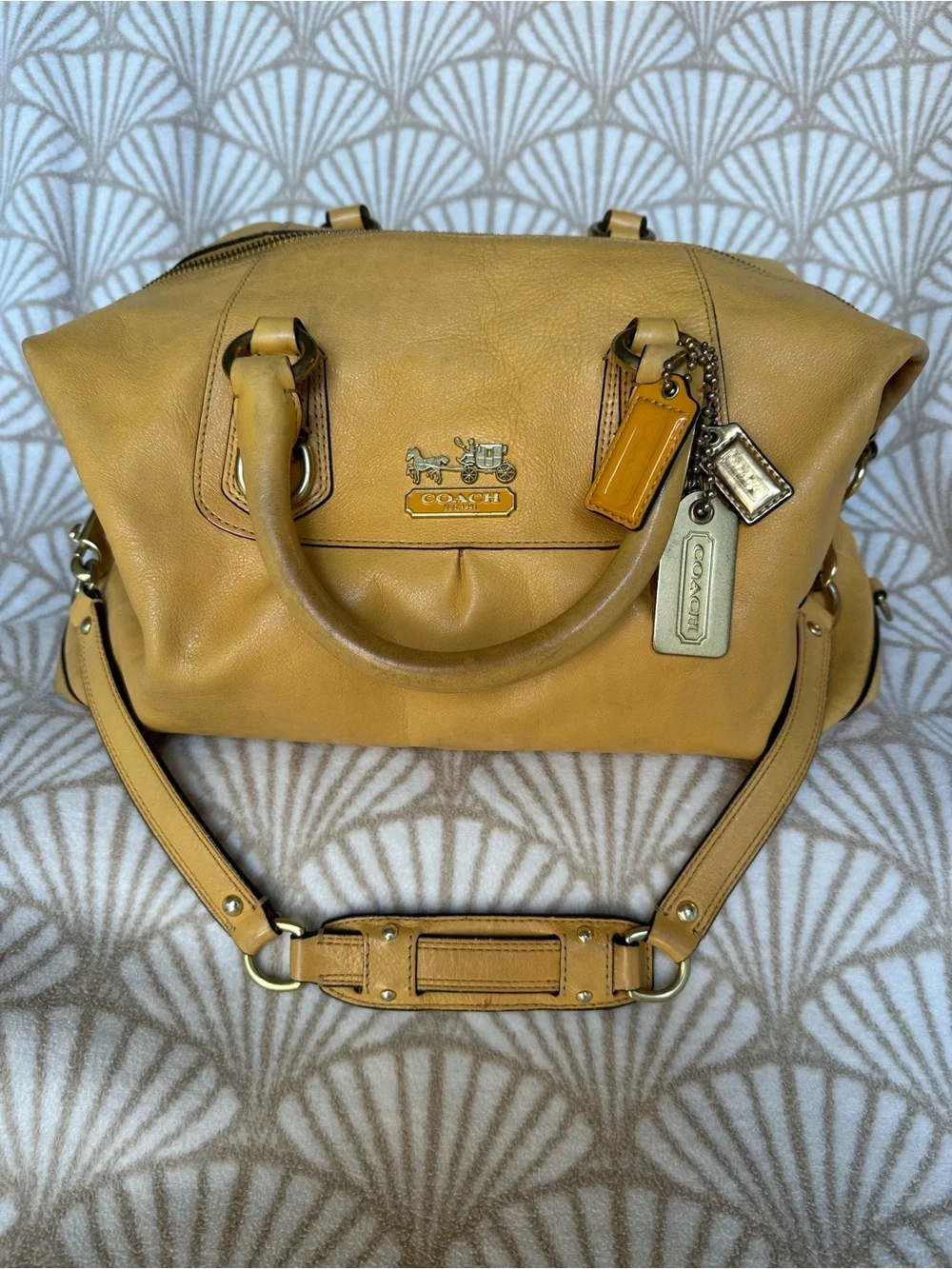 Coach Mustard Yellow Leather Satchel with Tags